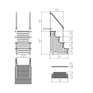 Escalier simple pour piscine