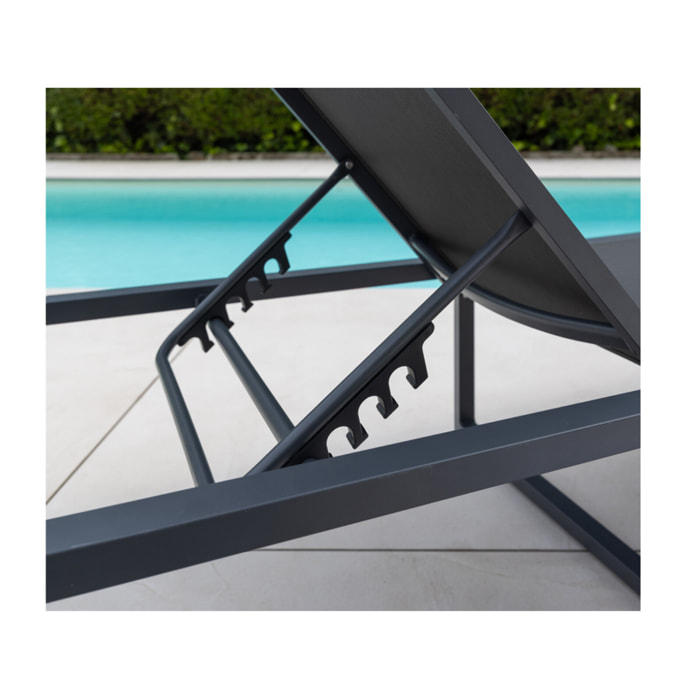NARA - Transat de jardin pliable - Gris anthracite