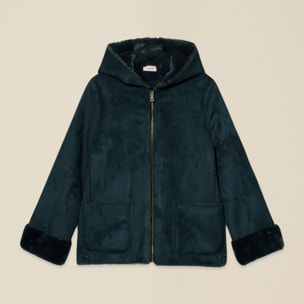 Oltre - Parka in tessuto morbido con cappuccio - Ottanio