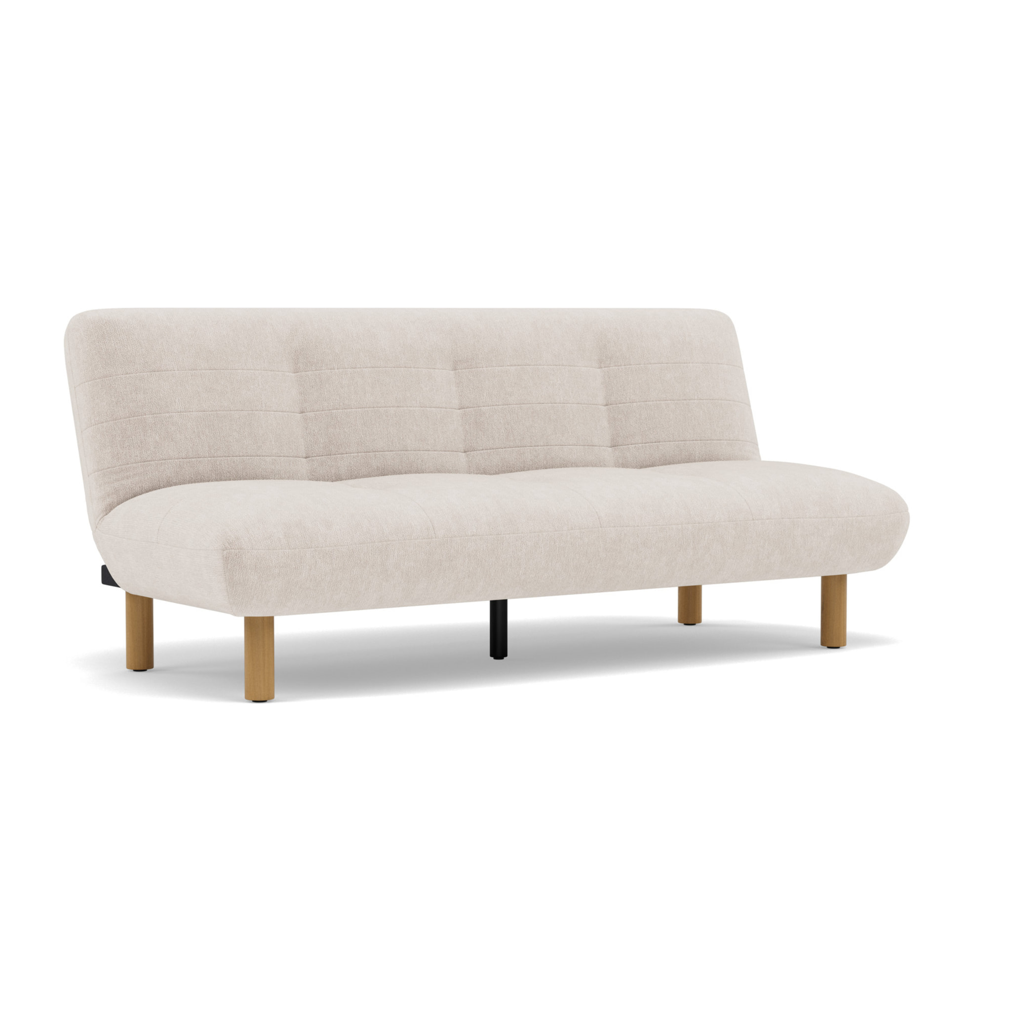 Soan - Banquette 2 places convertible clic-clac en velours texturé - Beige
