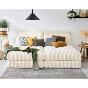 Jasper - module méridienne - en fausse fourrure côtelée - Beige