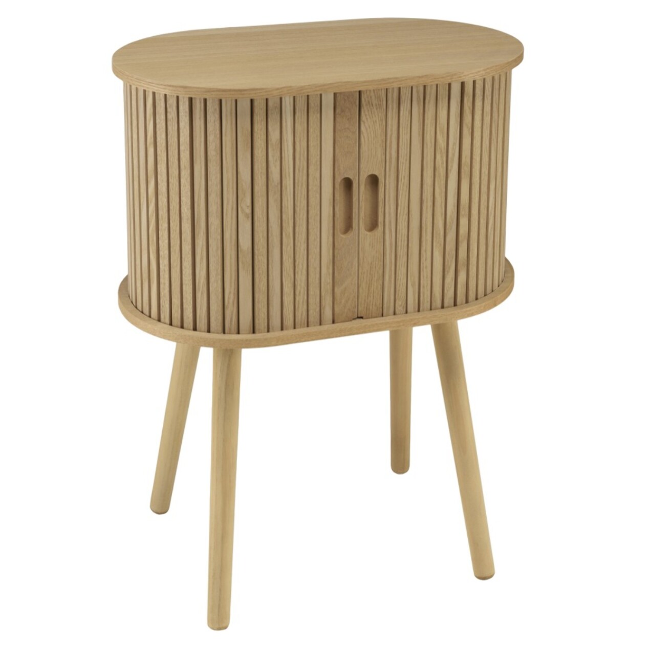 AGATHE - Meuble de rangement ovale 50x30cm en bois couleur naturelle