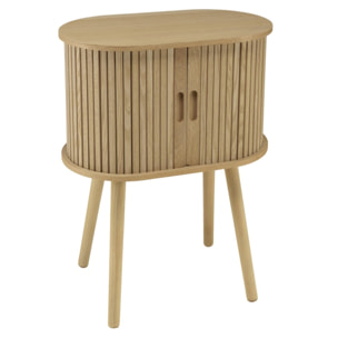 AGATHE - Meuble de rangement ovale 50x30cm en bois couleur naturelle
