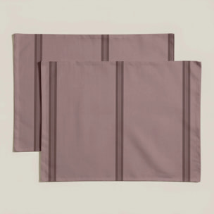 Lot de 2 sets de table anti-taches Nua Rose poudré