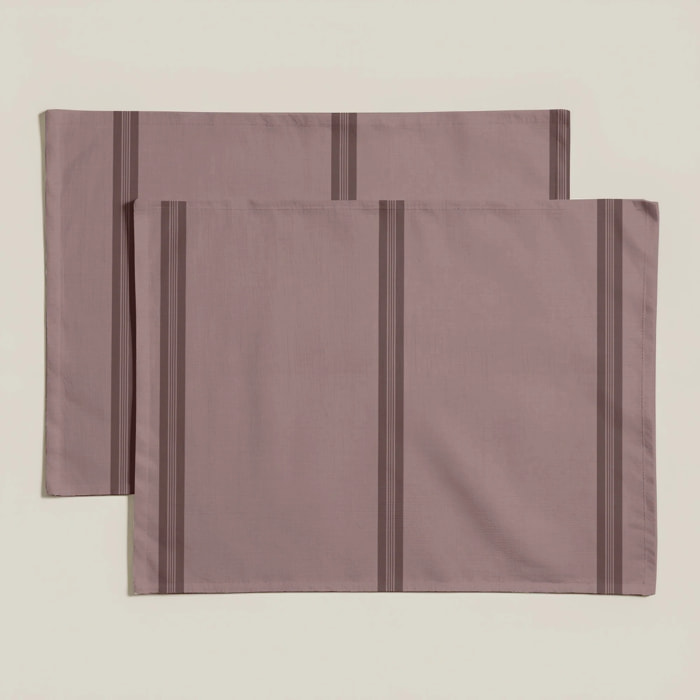 Lot de 2 sets de table anti-taches Nua Rose poudré