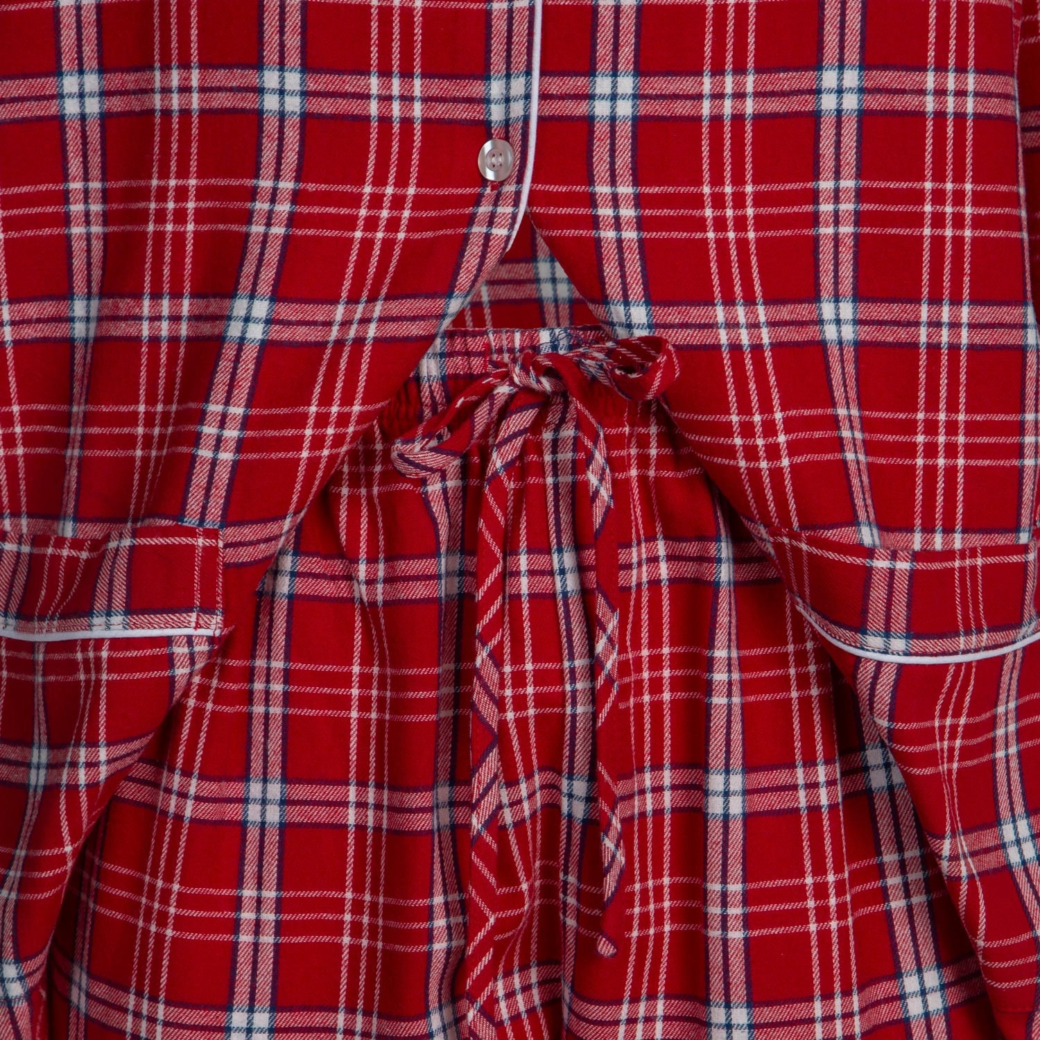 PIGIAMA DONNA in flanella scozzese rosso e bianco
