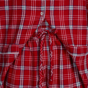 PIGIAMA DONNA in flanella scozzese rosso e bianco