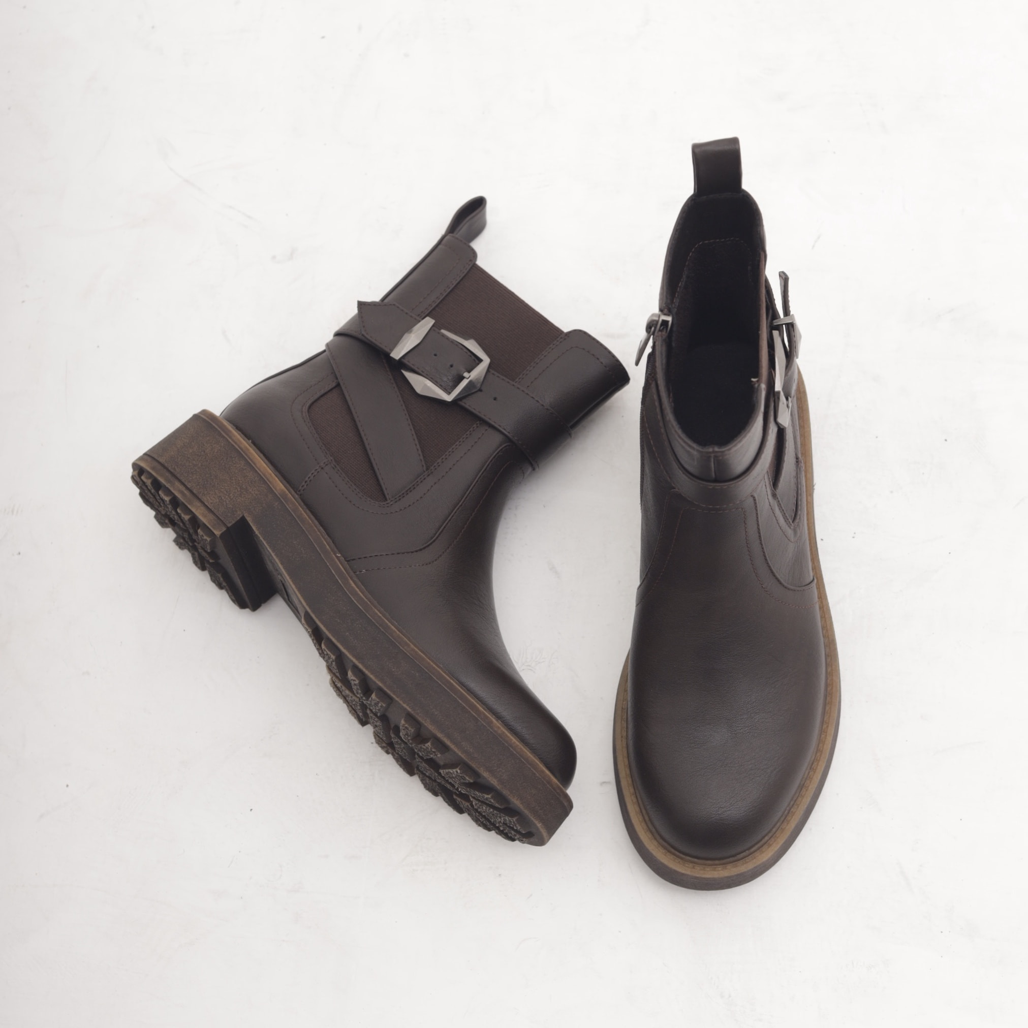 STIVALETTO ELASTICO E ZIP TESTA DI MORO