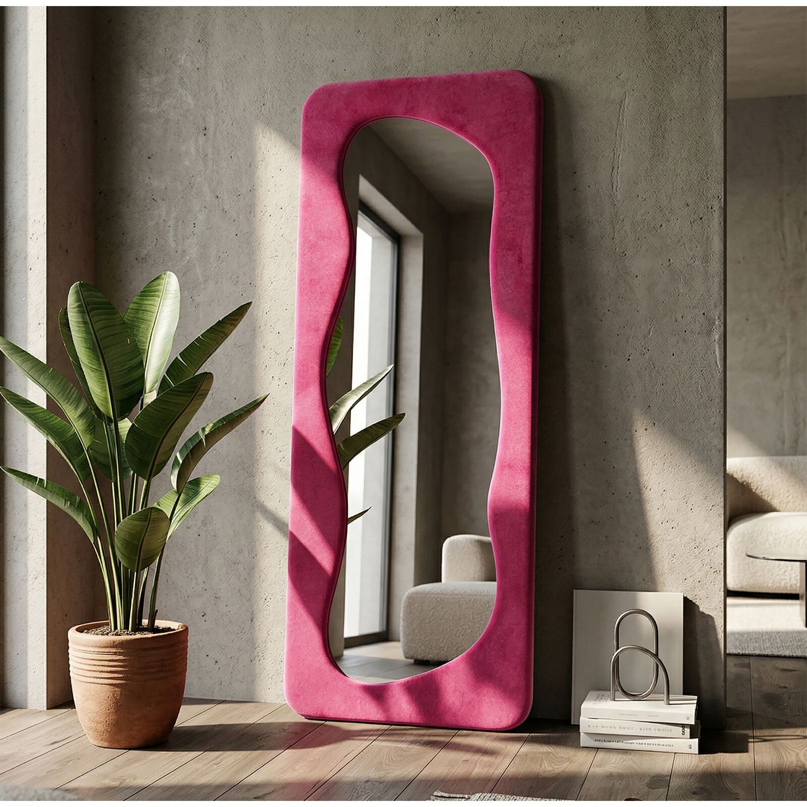 SPECCHIO DA MURO THEODOR FUXIA CM 60X4X160