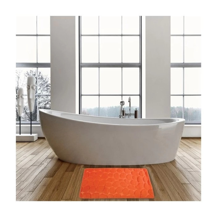 Tapis de bain Microfibre PEBBLE Orange Foncé MSV