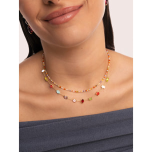 Collana Crystal Summer in Acciaio Placcato Oro