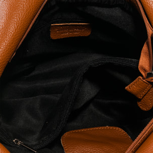 FIRENZE ARTEGIANI Borsa a Spalla da Donna Ponteranica Vera Pelle Dollaro Made in Italy 36x17x23 Cm. Colore: pelle