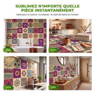 Stickers muraux - Sticker Mural Carrelage adhésif Cuisine Salle de Bain - 12 STICKERS CARRELAGES AZULEJOS MELILLA