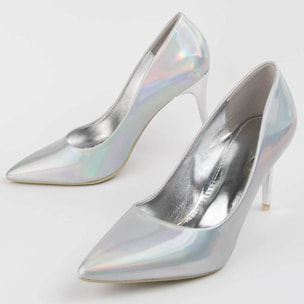 Zapato De Tacón - Plateado - Altura: 8 Cm