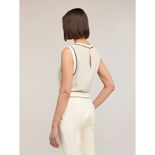 Motivi - Top de rayas The Tailoring Lab - Blanco