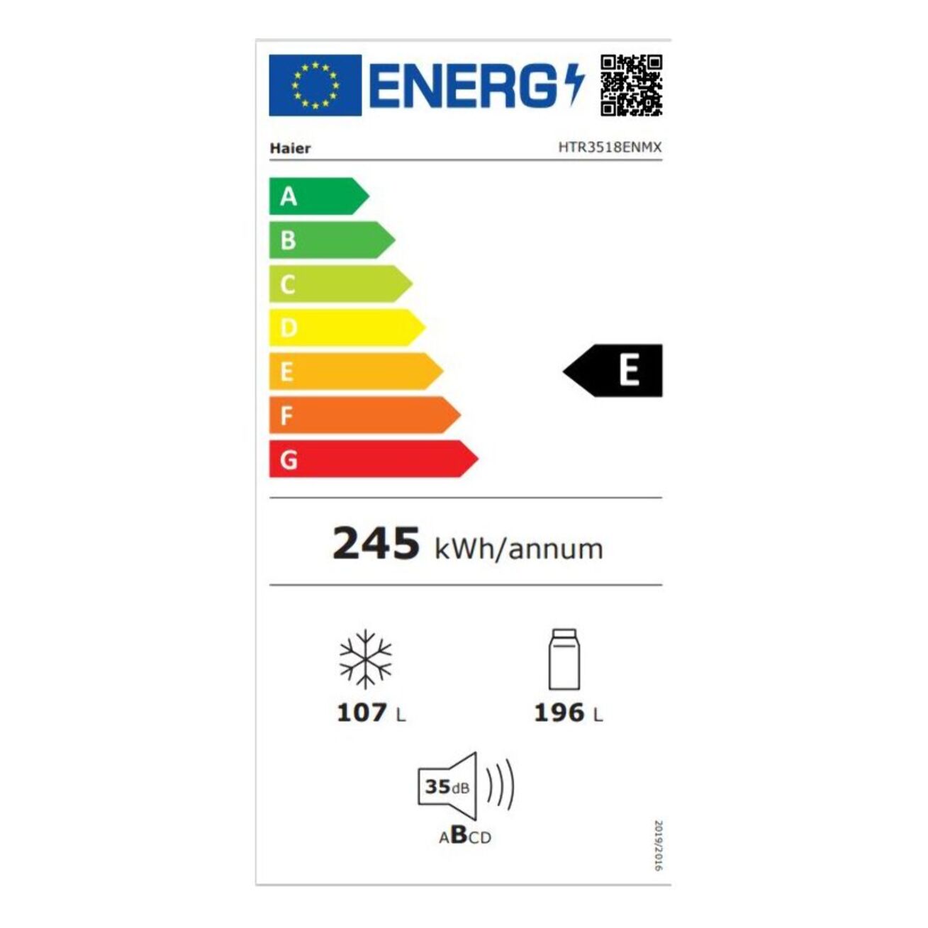 Réfrigérateur combiné HAIER HTR3518ENMX