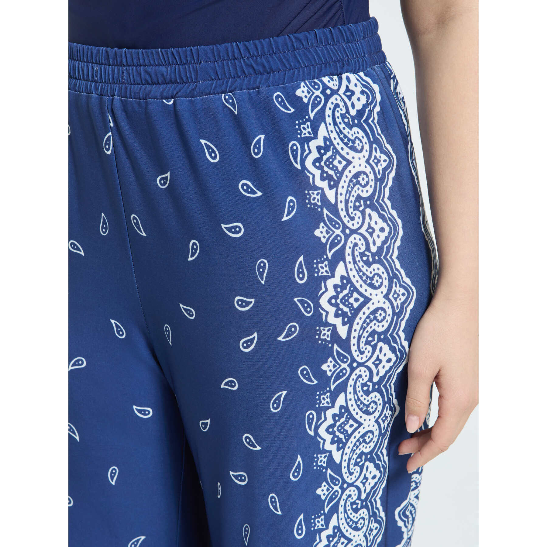 Fiorella Rubino - Pantaloni Wide Leg stampa bandana - Blu