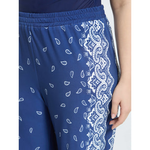 Fiorella Rubino - Pantaloni Wide Leg stampa bandana - Blu