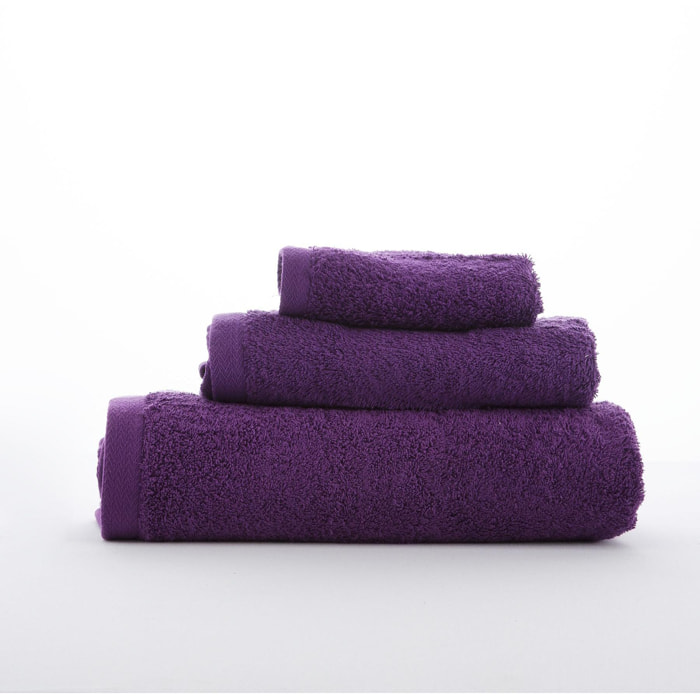 Set de 3 serviettes en coton 550 gr/m2 couleur Violet