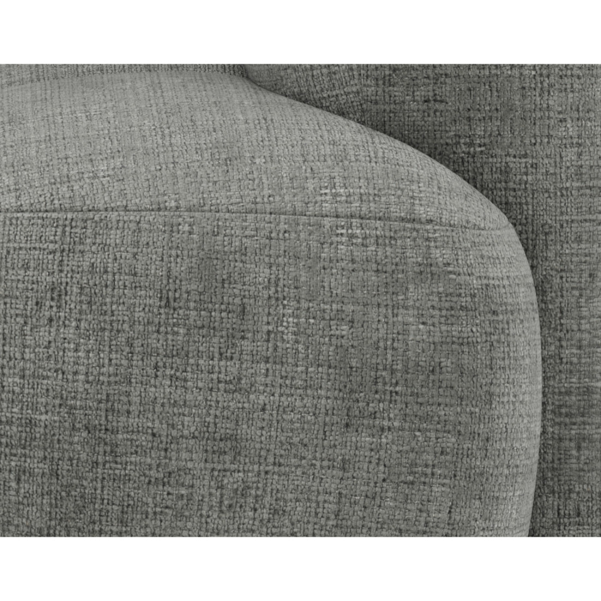 Grace - module d'assise droit en velours texturé - Gris