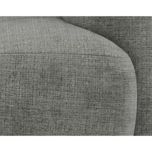 Grace - module d'assise droit en velours texturé - Gris