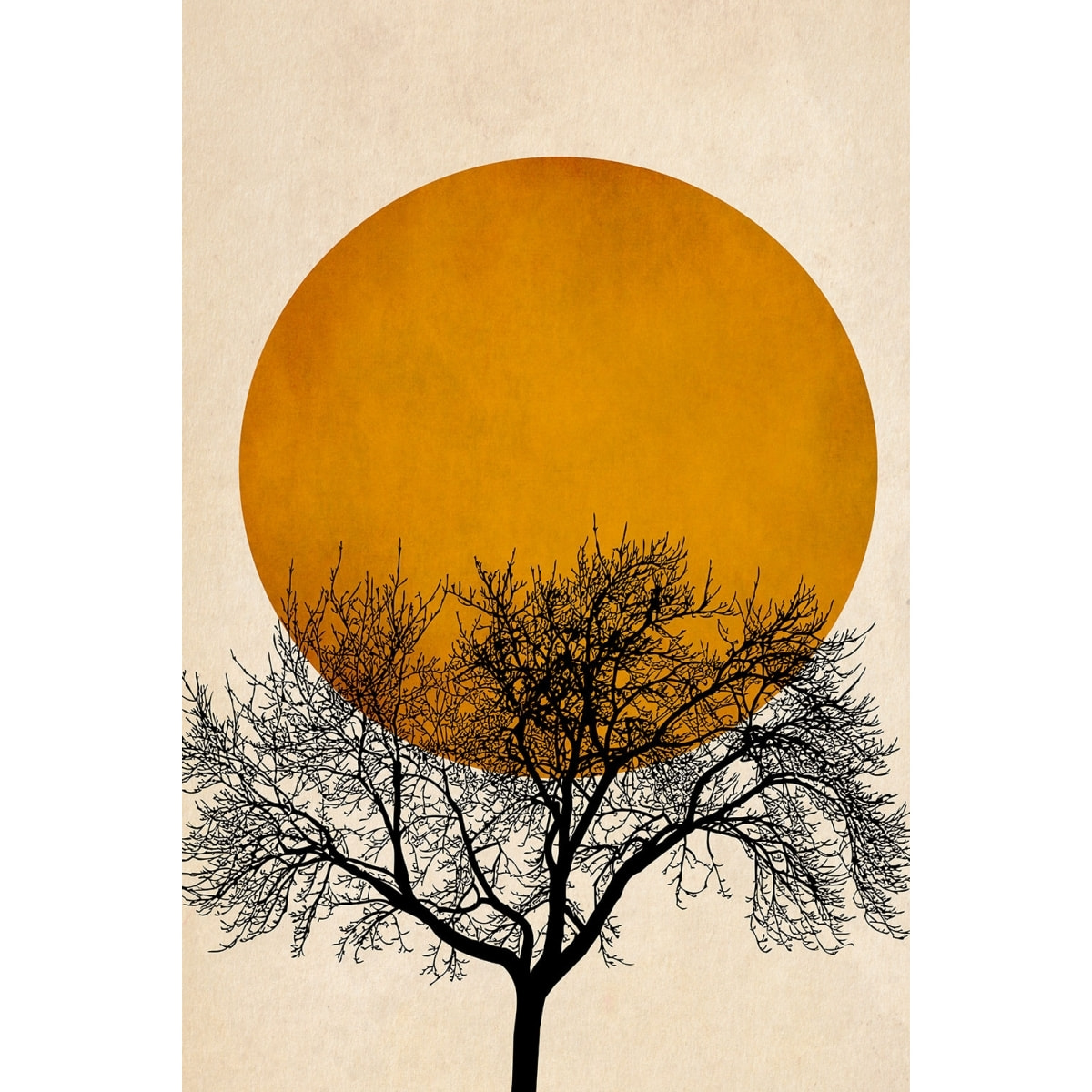 Tableau dessin arbre et sérénité Tableau alu Dibond