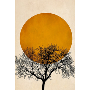 Tableau dessin arbre et sérénité Tableau alu Dibond