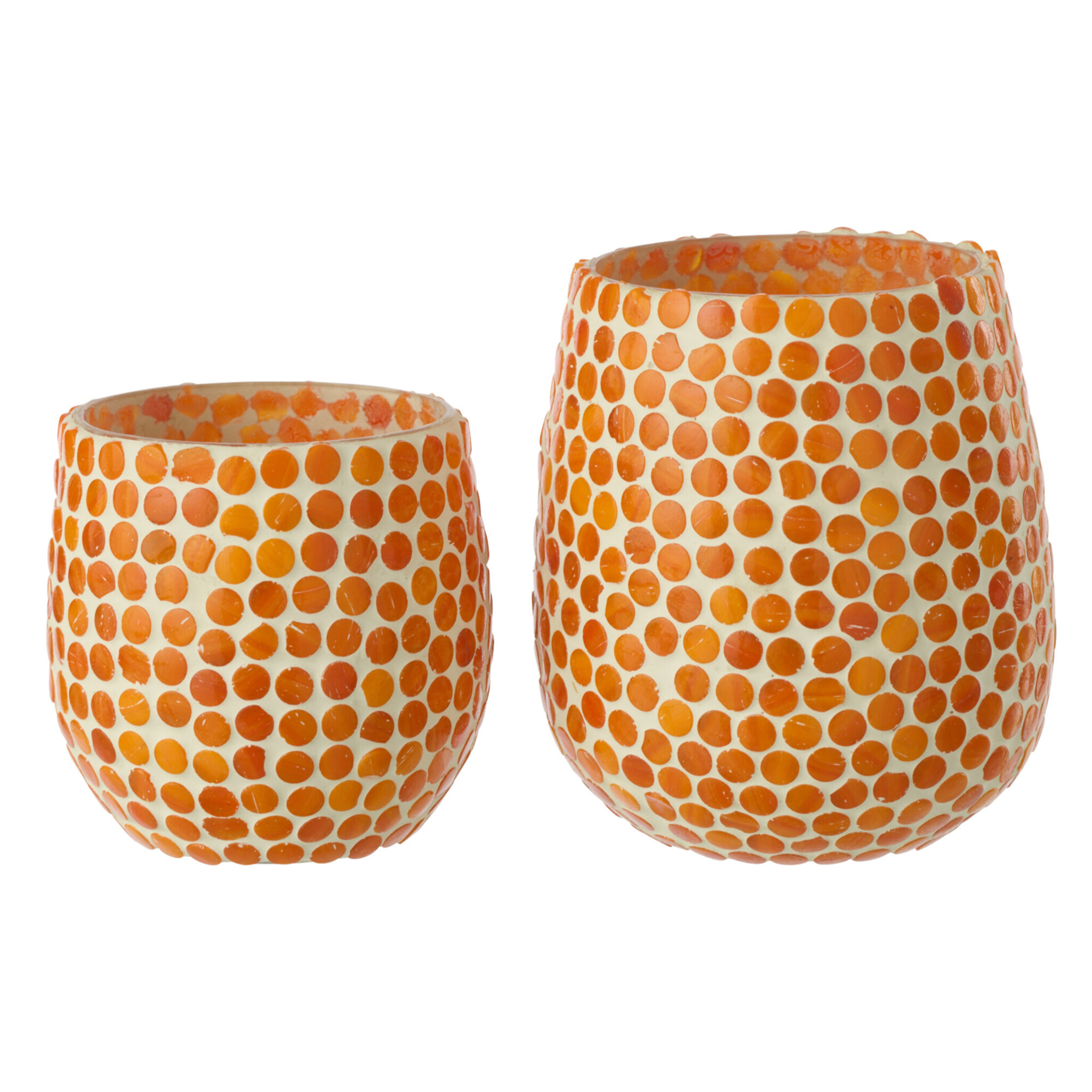 J-Line Chandelier Mosaïque - verre - orange - large