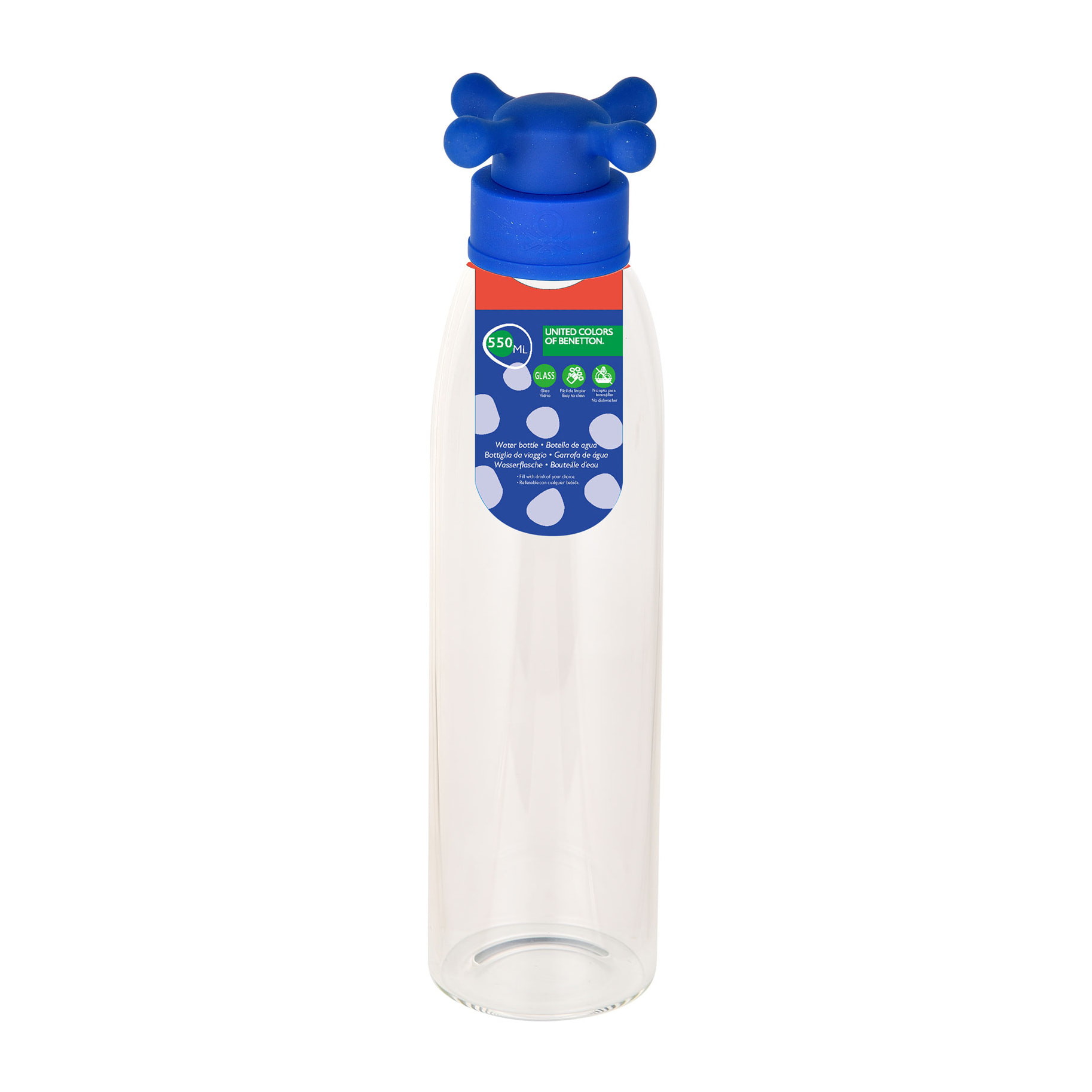 Botella de agua 500ml, azul, United colors of Benetton