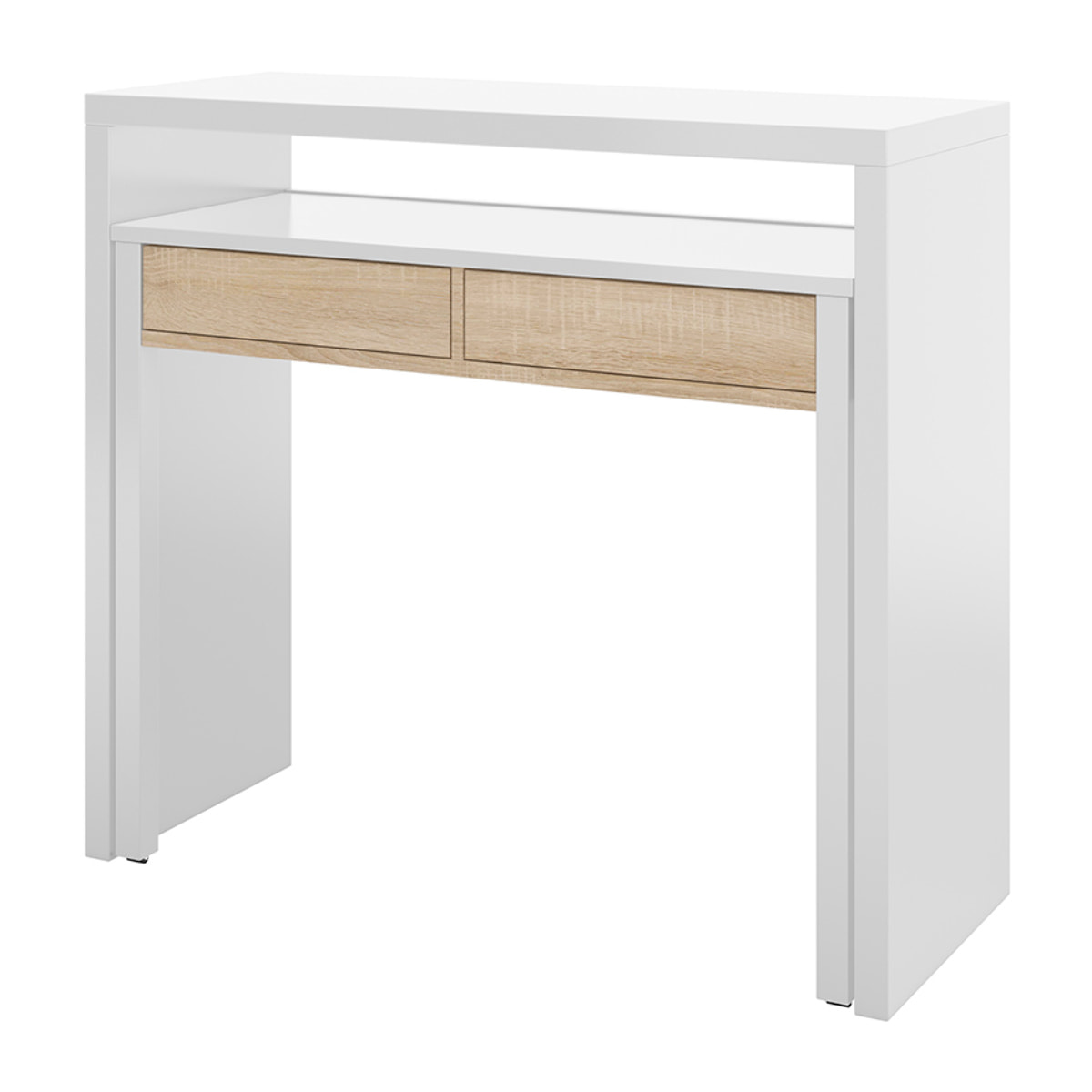 Mesa De Escritorio Extensible 88x99x36 Cm Roble Canadian/blanco