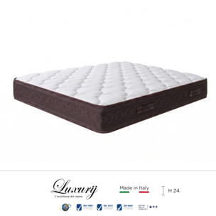"Salerno" H24 cm 160x190 guanciale Memory OMAGGIO, a molle insacchettate indipendenti ,7 zone a portanza differenziata arrotolato