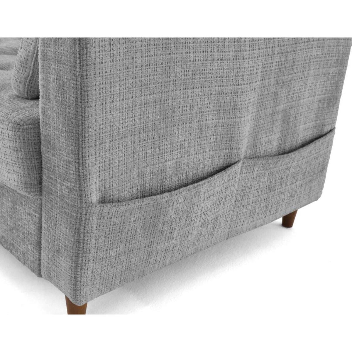 Anna - canapé d'angle gauche 5 places convertible en velours texturé - Gris