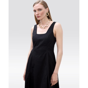 abito aderente in popeline con spalline