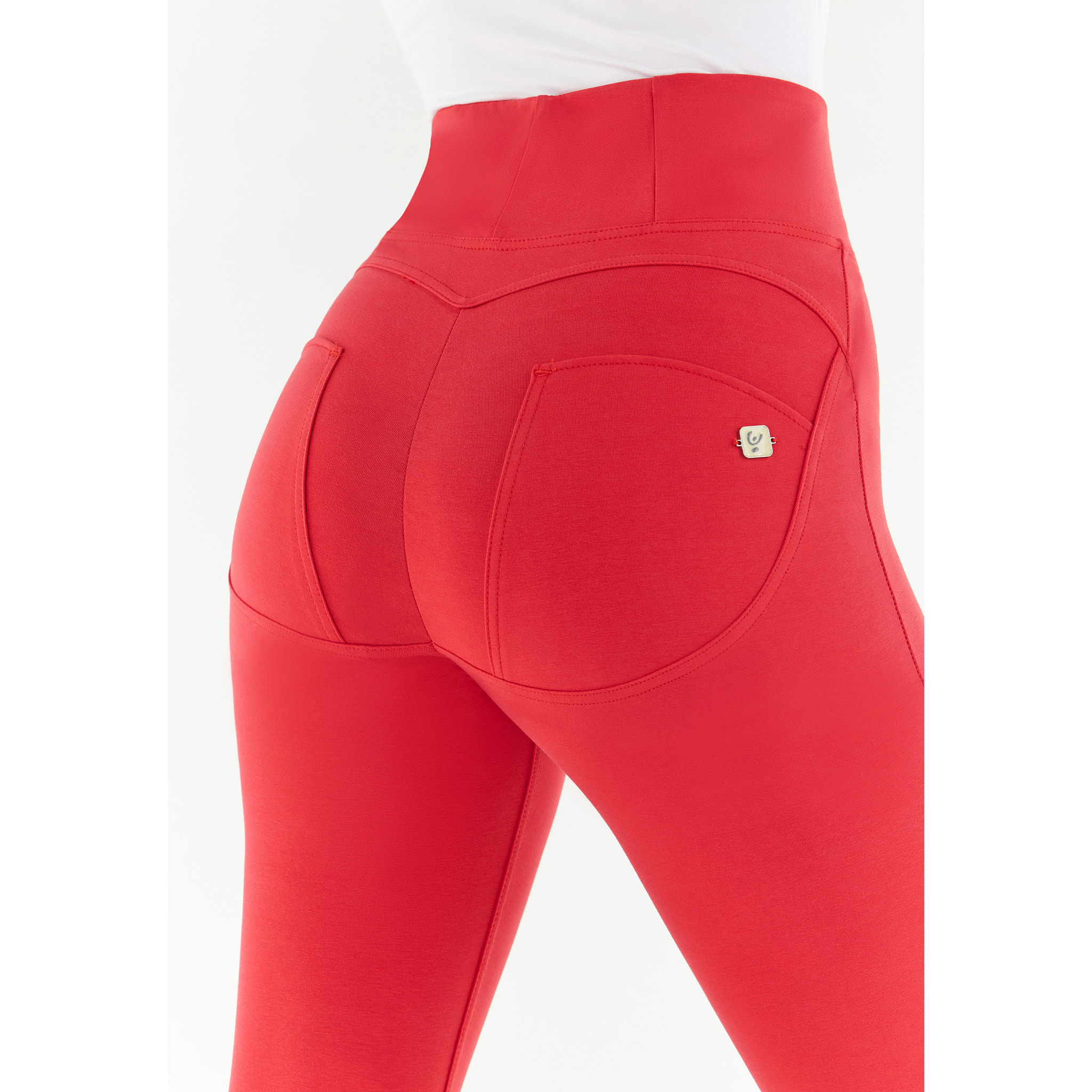 Pantaloni push up WR.UP® 7/8 curvy vita alta con zip