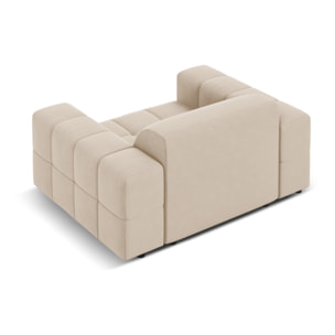 Fauteuil "Luc" en velours beige clair