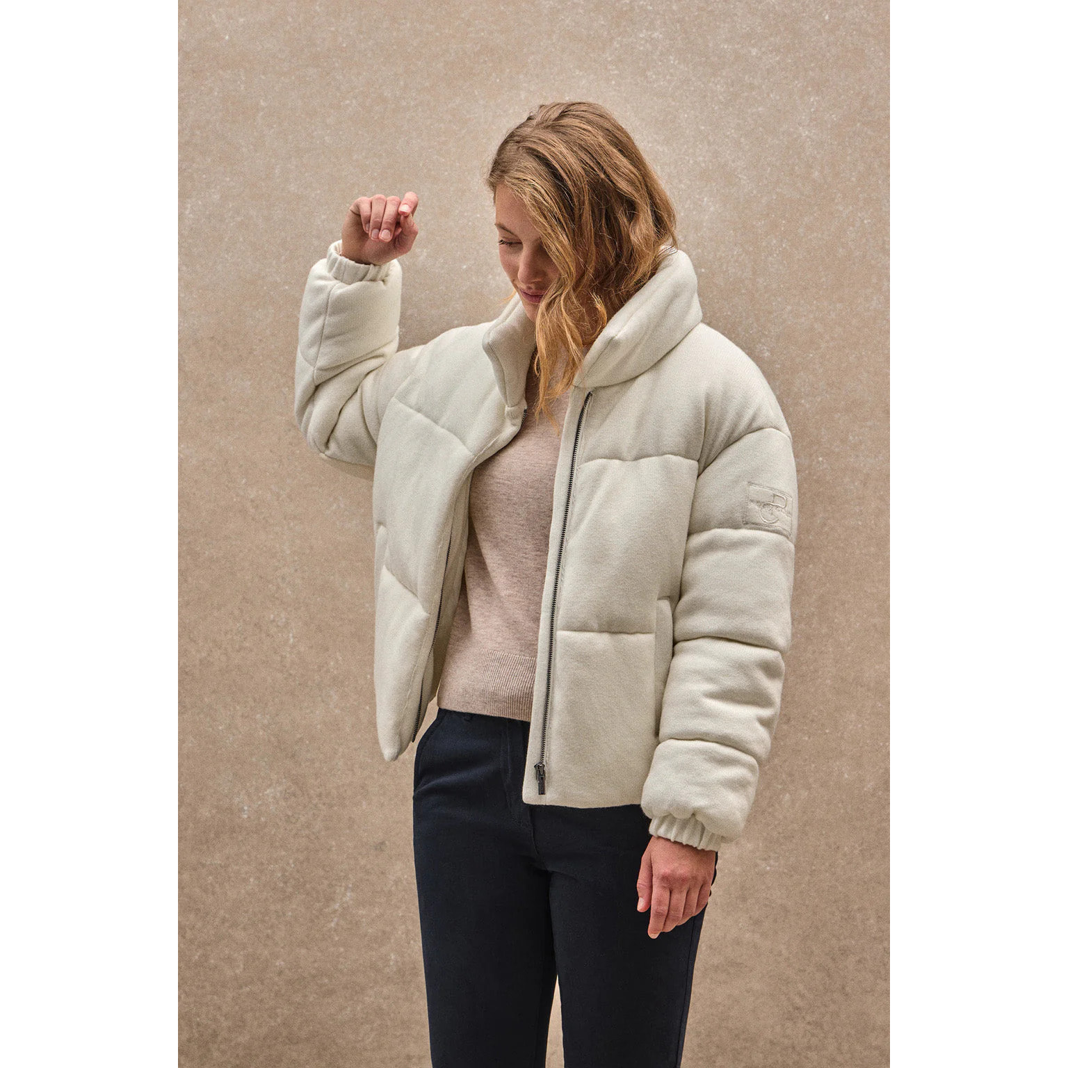 Chaqueta Lizzie color crudo con logo Polo Club