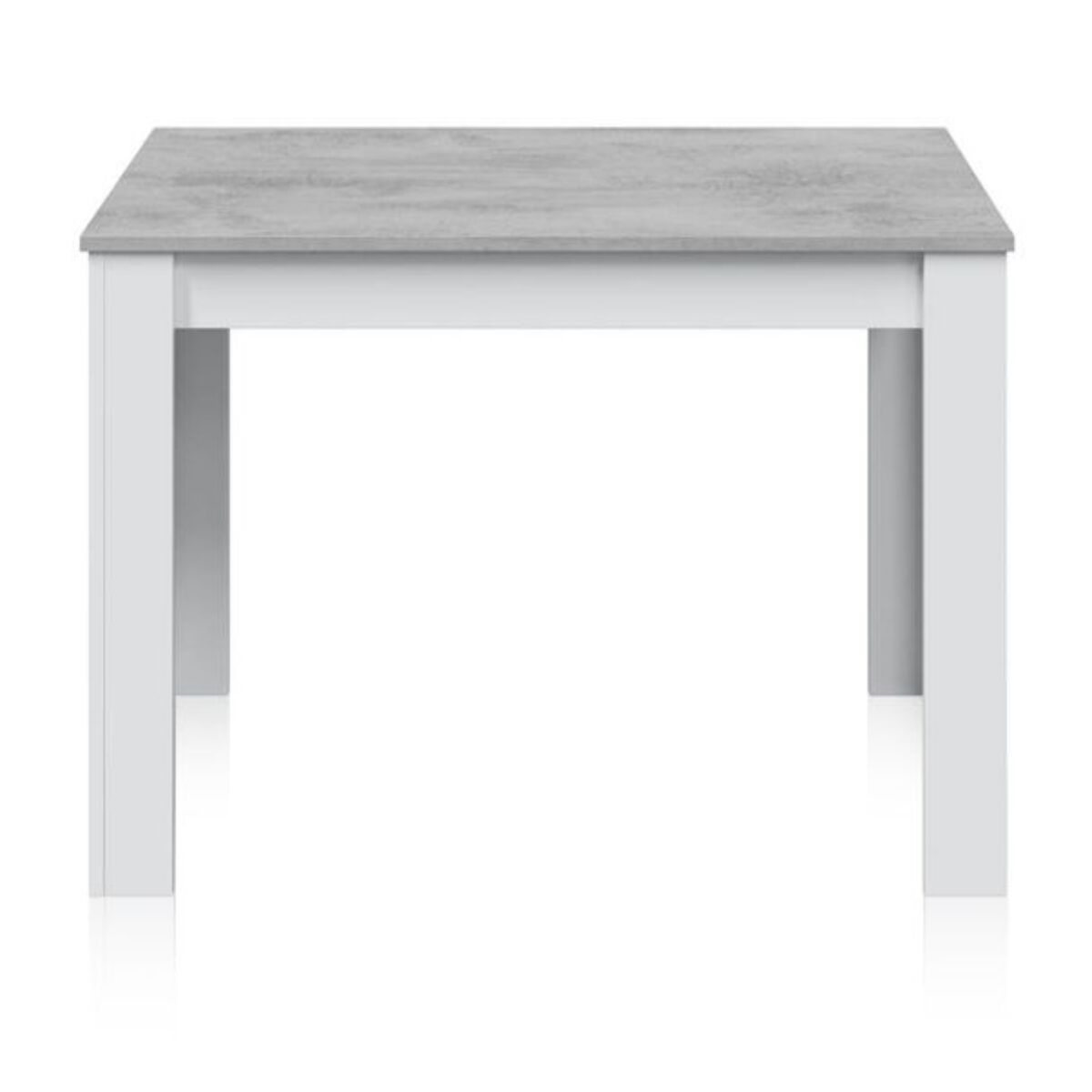 Mesa de comedor Dina Blanco Artik (Blanco Mate) - Gris Cemento