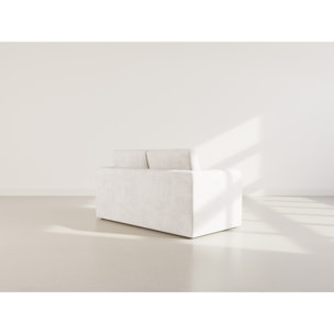 Marilia - Canapé 2 places convertible déplimousse en velours texturé - Beige