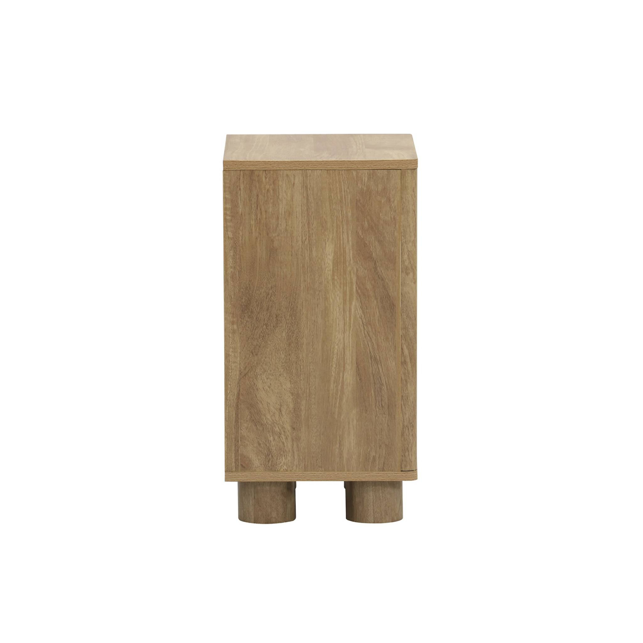 Table de chevet effet bois de manguier 1 porte réversible Pondi