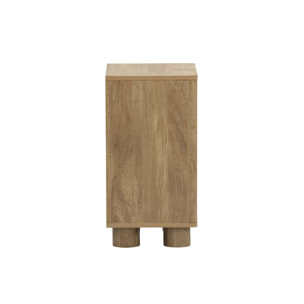 Table de chevet effet bois de manguier 1 porte réversible Pondi