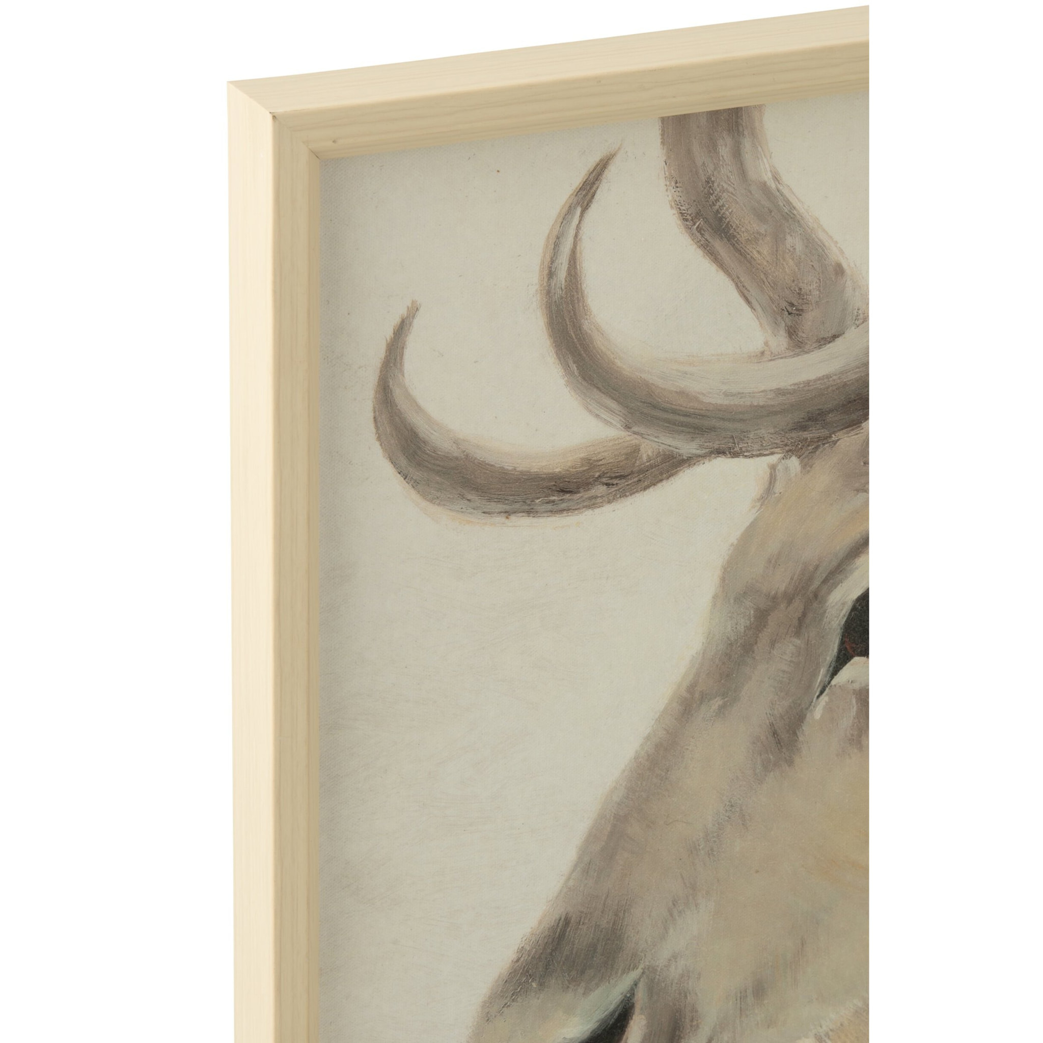 J-Line tableaux cerf - MDF - blanc cassé - assortiment de 2