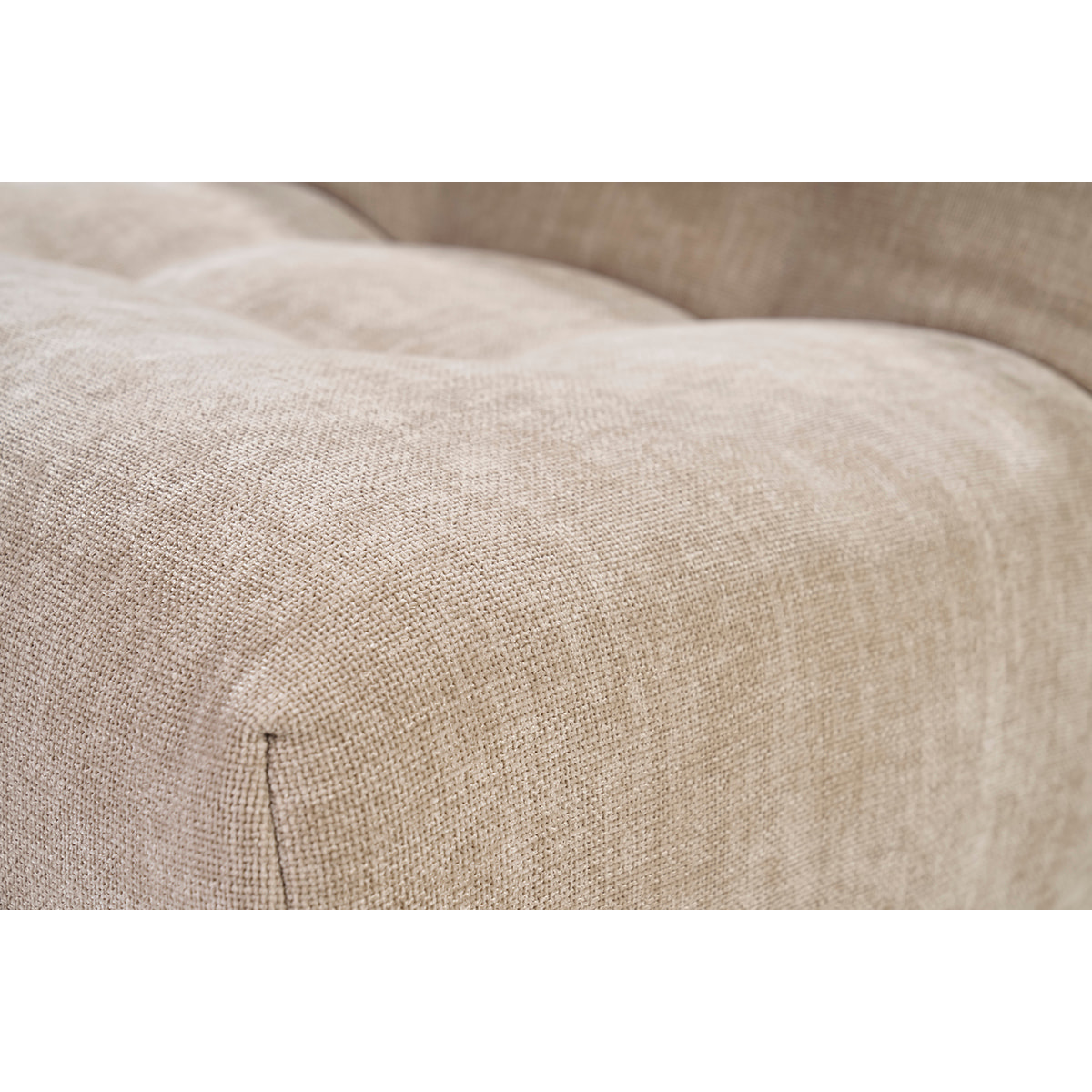 Fauteuil lounge en tissu effet velours texturé taupe BUMPY