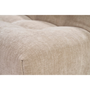 Fauteuil lounge en tissu effet velours texturé taupe BUMPY
