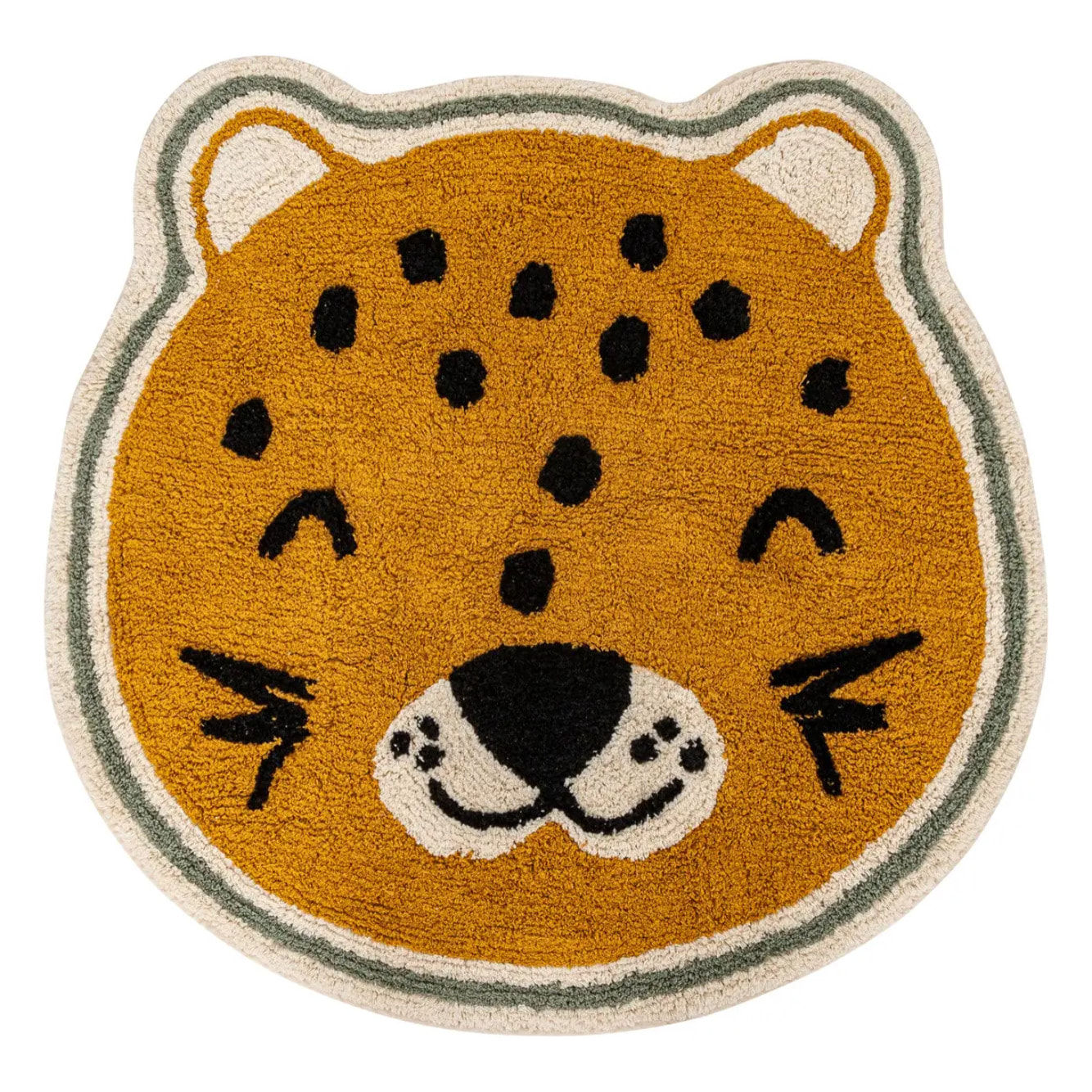 Tapis enfant léopard Kori jaune ocre D90cm