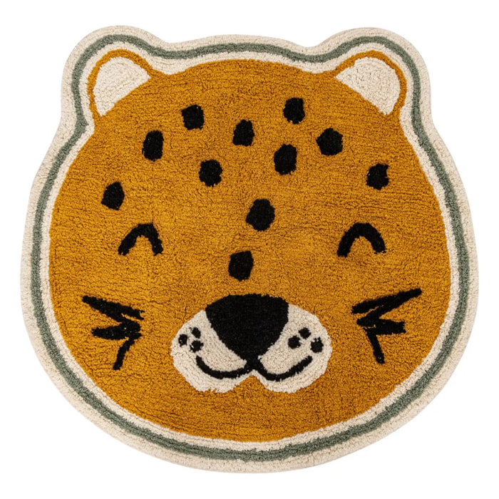 Tapis enfant léopard Kori jaune ocre D90cm