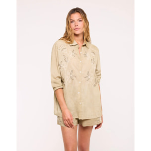 Camisa Manga Larga Caqui - Borela