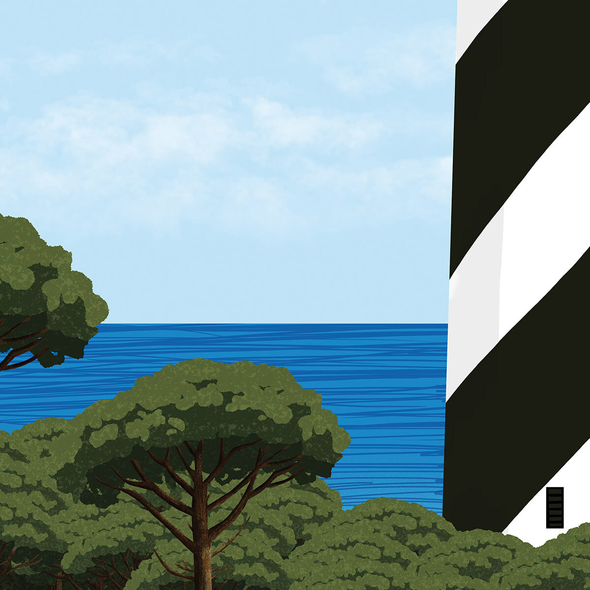 Papier peint panoramique Phare de contis  Intissé