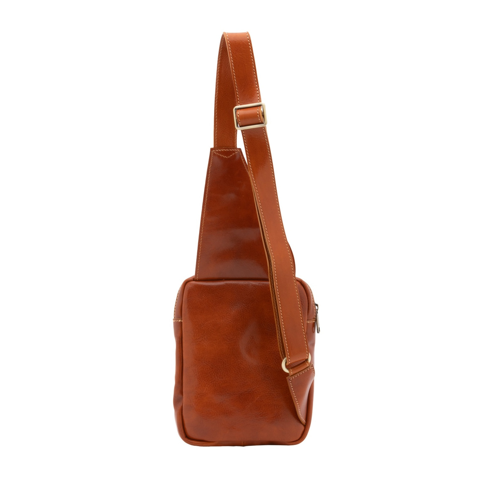 Borsa a tracolla uomo in vera pelle - Modello False - Made in Italy - 17.0 x 23.0 x 4.0 cm