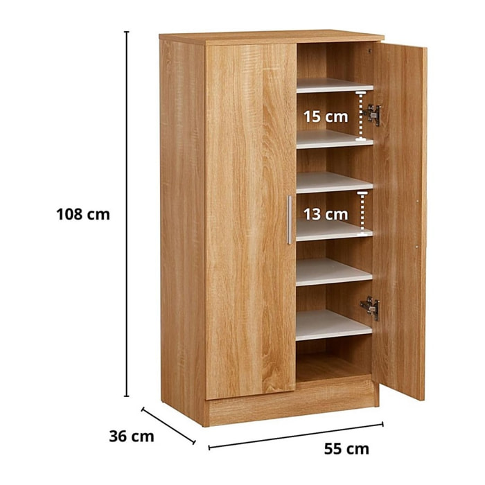 Cassettiera in legno 83x58x30 cm - rovere chiaro