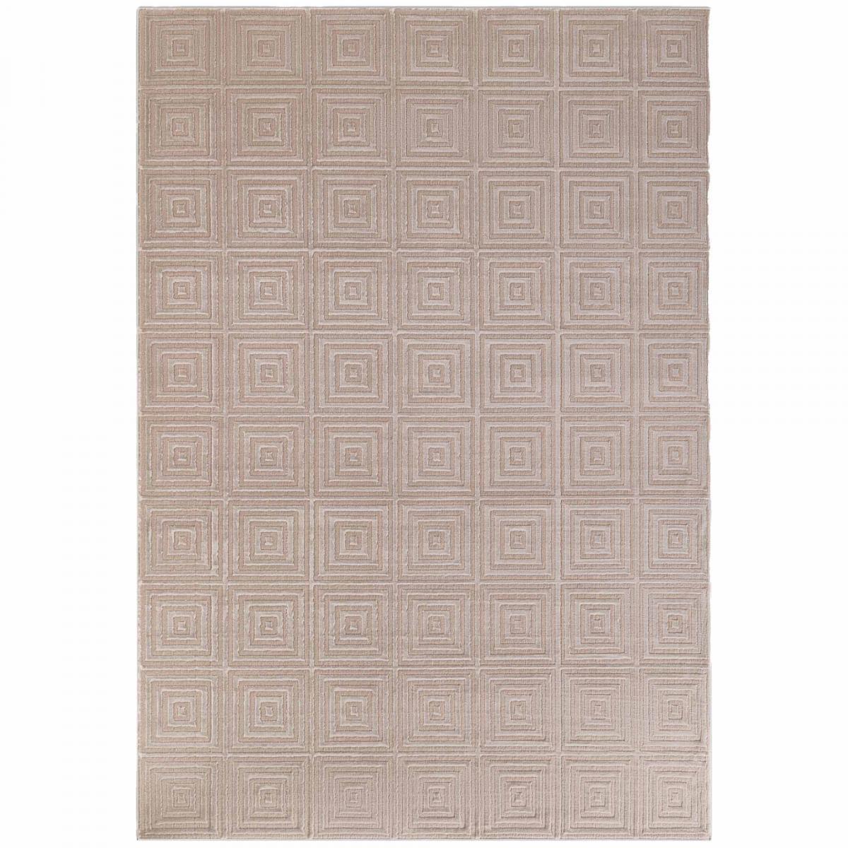 Tapis salon, motif géométrique relief, taur, chaleureux